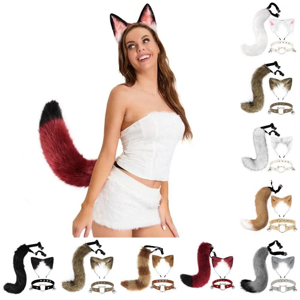 1 set Cat Tail Halloween Animal Cosplay Props Necklace Animal Cosplay Props Cosplay
