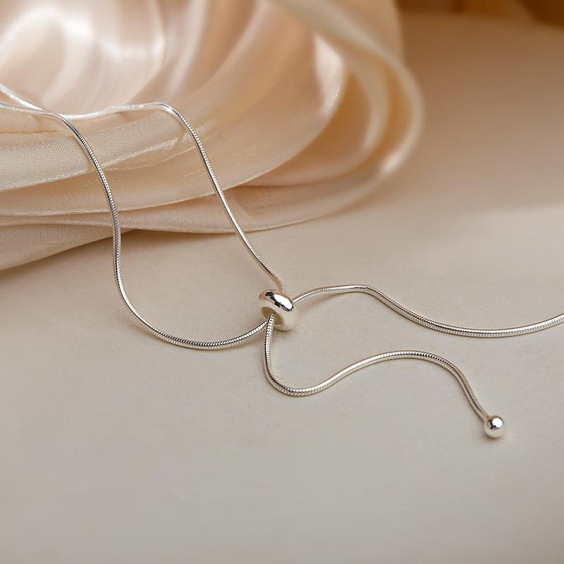 

925 пробы стерлингового серебра кисточки длинные подвески ожерелье для женщин девочек заявление вечерние украшения чокер Dz257