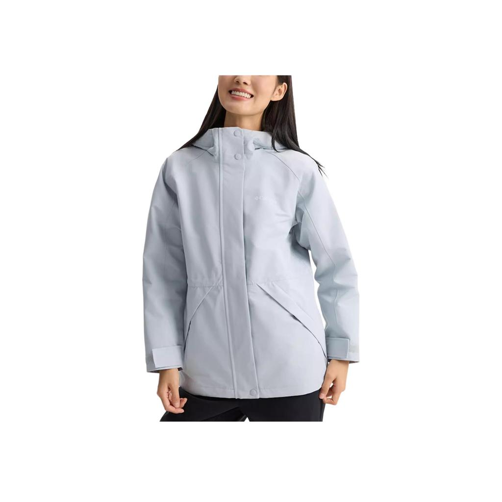 Columbia Silver City Waterproof Windproof Breathable Hooded Long Sleeve Jacket Women jackets Light-Blue XR5295-031