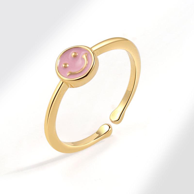 Aukštos kokybės spalvingas emalio širdelės atviro žiedo dizainas, paprastas ir dosnus skonis, moteriškas nišinis, aukštos prabangos emalio mados tendencijų žiedas, papuošalas