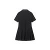Li Ning Sports Trend Series Logo Pleated Short Sleeve Dress Women dresses Black ASKT076-2