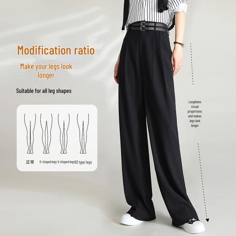 Women's High-Waist Wide-Leg Suit Pants with Detachable Belt