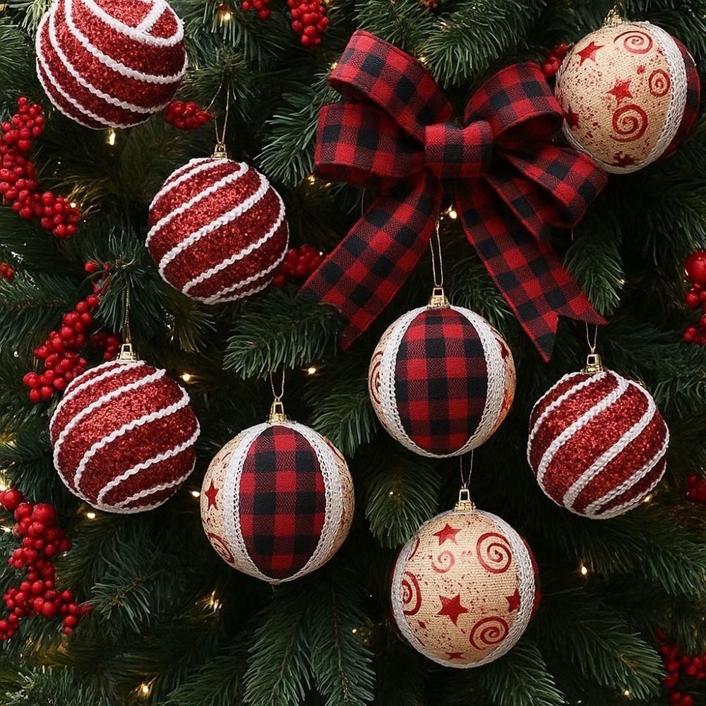 8cm Christmas Hanging Ball Set Shatterproof Xmas Tree Decor Christmas Ball Ornaments  Kids Gifts