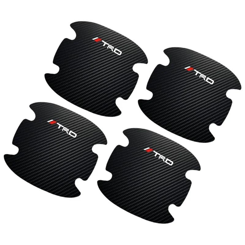 4 stk/sett Bil Dørhåndtak Anti-ripe Klistremerke Karbonfiber For Toyota TRD RAV4 Avensis Yaris Levin Reiz Crown Vios Tilbehør