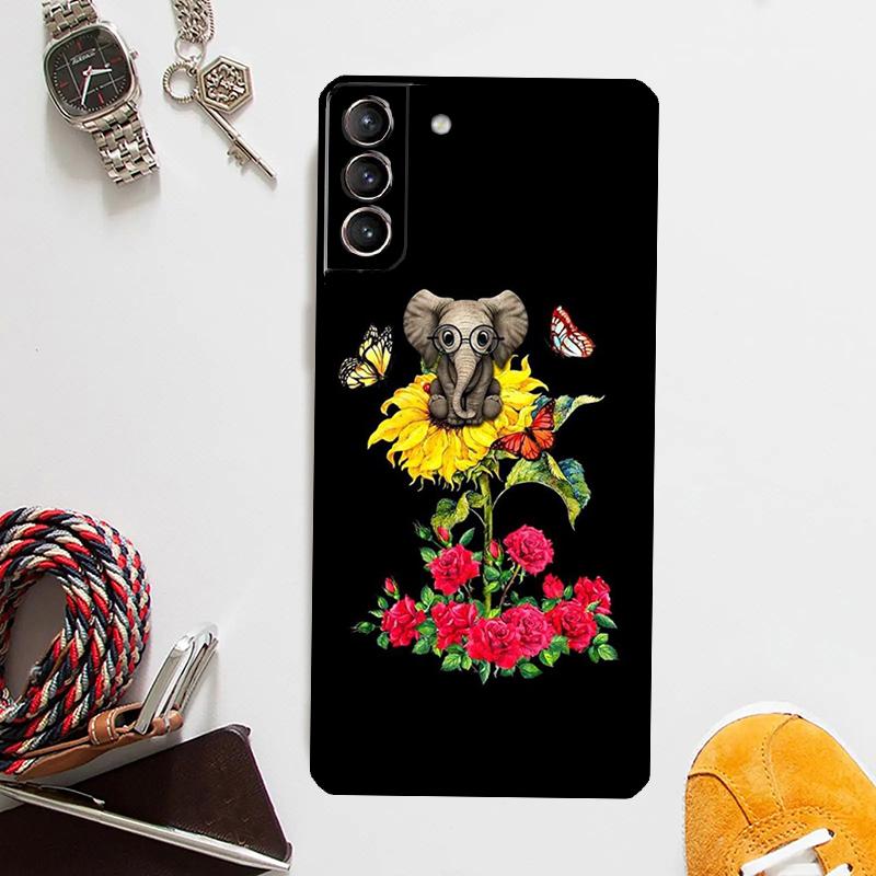 Beauty Yellow Sunflower Case For Samsung Galaxy S25 Ultra S20 S21 S22 S23 Plus S24 Ultra S9 S10 S25 FE Cover Coque