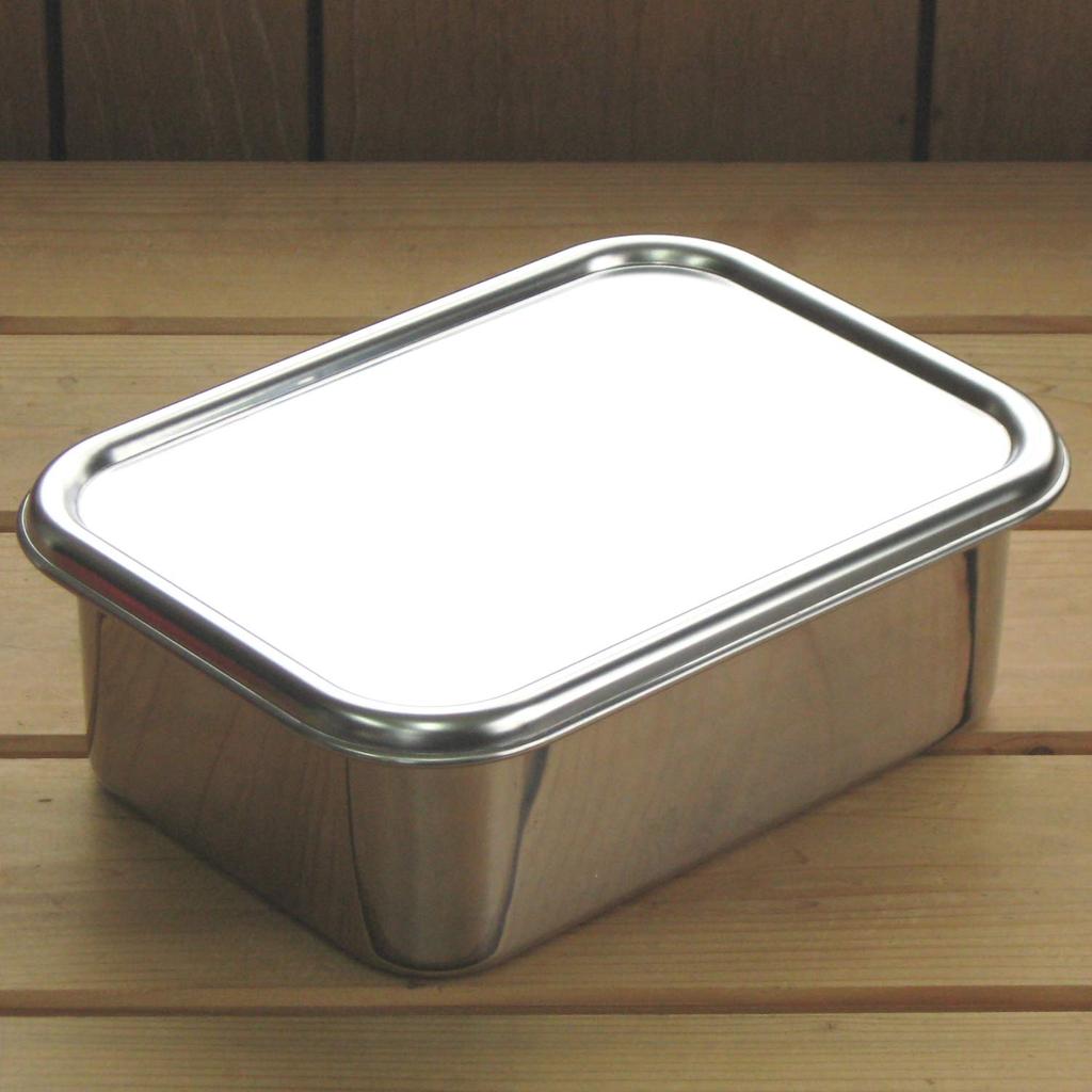 Nagao Deep Container with Square Storage Stainless Size Made In Japan Tsubame-Sanjo Set, 21.1cm, Lid, Container, 18-8 Steel, 3,