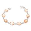 Natural Morganite Gemstone Handmade 925 Sterling Silver Bracelet 7-8" ASB-2971