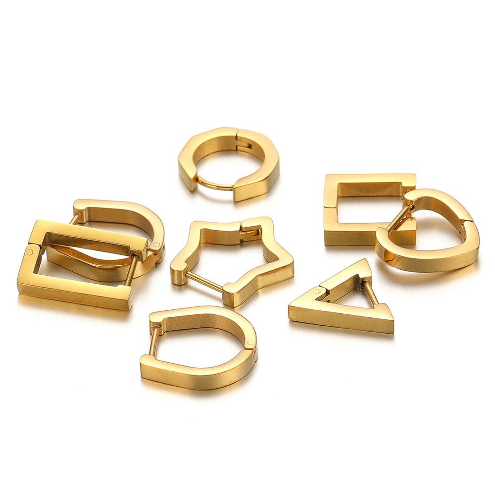Edelstahl Creolen Dreieck Unisex Punk Rock Ohr Quadratisches Ohrring Geschenk Hiphop Geschenk Huggie Modeschmuck Großhandel