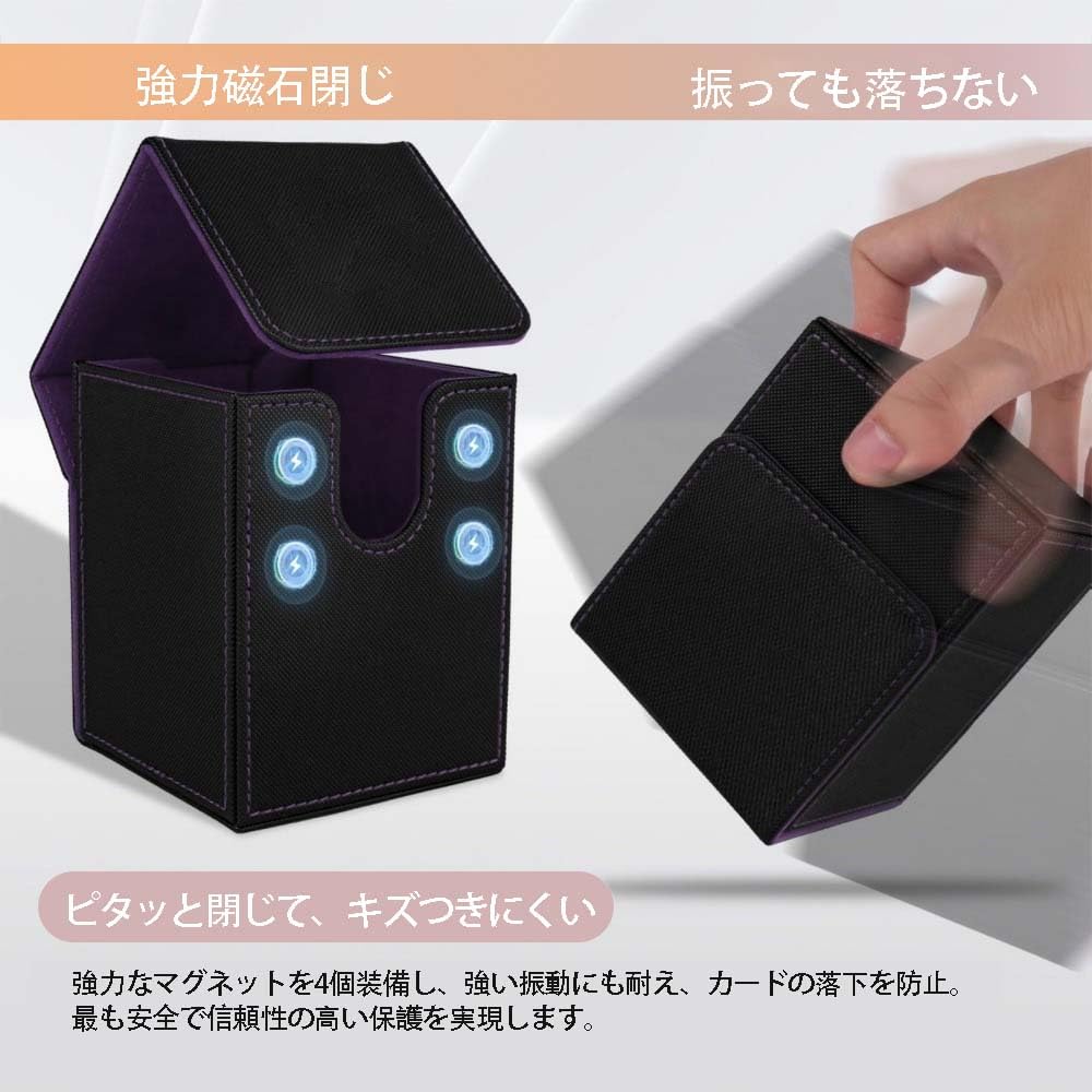 Leder Karten Präsentationsständer Hülle für Karten Freistehend mit Magnetischer Großer Kapazität Inklusive Trennwänden und Toploader Yu-Gi-Oh! Spiele, Verschluss, Aufbewahrung,