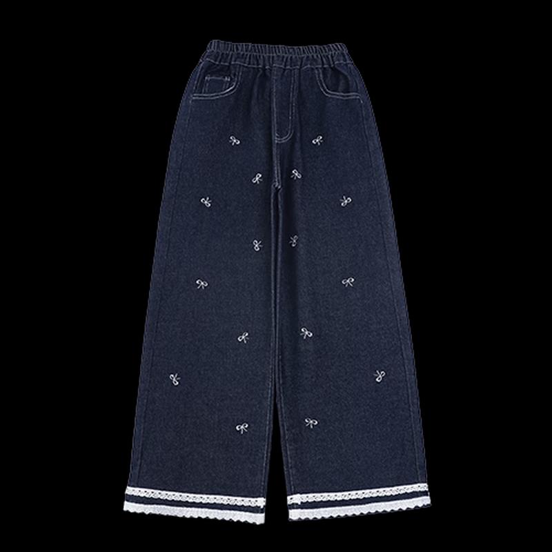 MUMUWU Girls' Straight Wide-Leg Denim Jeans