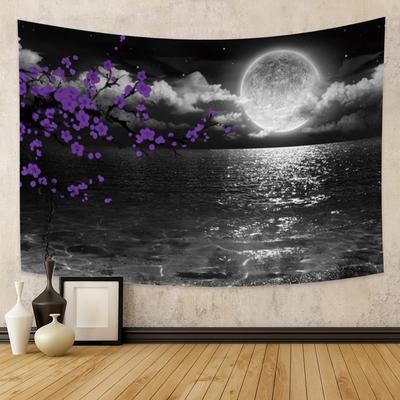 Full Moon Tapestry Galaxy Tree Starry Sky Mystic Psychedelic Art Tapestry Bedrooms Macrame Wall Hanging Room Decor Aesthetic