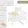 Foldable Dish Drying Rack for Kitchen Counter Large Dish Storage Rack with Drainboard Rustproof Dish Drainer with Cutlery Holder