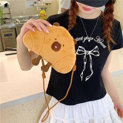 Neues kreatives Croissant hässlich süß Brot süße lustige Umhängetasche Mädchen Spaß Handytasche