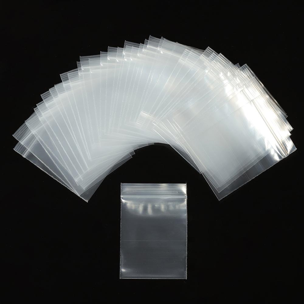 100 pièces Sacs en Plastique Transparent Auto-scellants à Fermeture Zip 4*6/5*7/6*8/7*10cm Sacs Transparents Ziplock pour Emballage de Bijoux