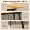 Extendable Rectangular Dining Table for 6-8, 160-200 cm, Shelf, Brown
