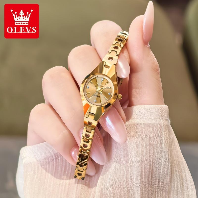 

OLEVS Luxury Fashion Women s Watches Rose Tungsten Steel Elegant Brand Quartz Watch for Lady Beautiful Trend Original Wristwatch золотой