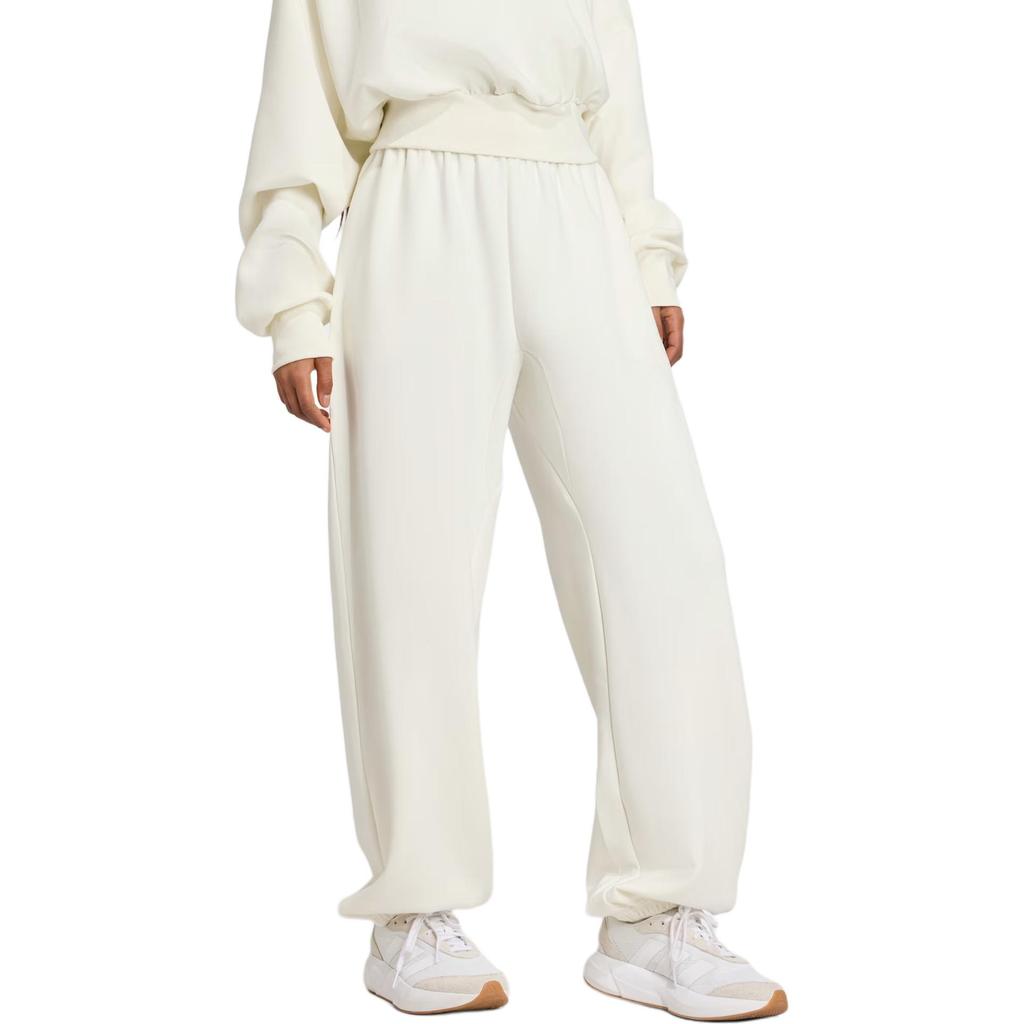 adidas Λογότυπο Χαλαρή Εφαρμογή Πλεκτά Joggers με Ριμπ στο Τέλος Γυναικεία Joggers Εκρού JV9896