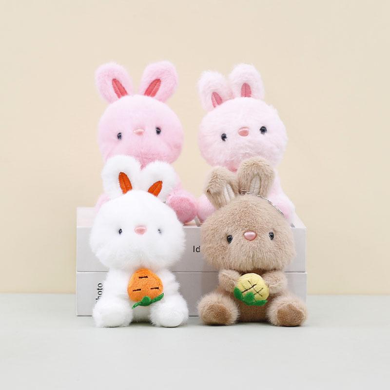 Plush Colorful Cute Rabbit Keychain Adorable Bunny Hanging Decoration For Bags