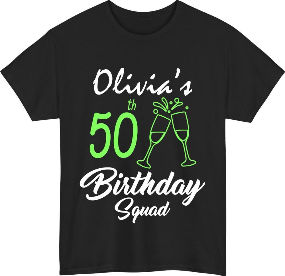 Personalised Year Birthday TShirt Custom Name for Squad Celebration Gift Tee