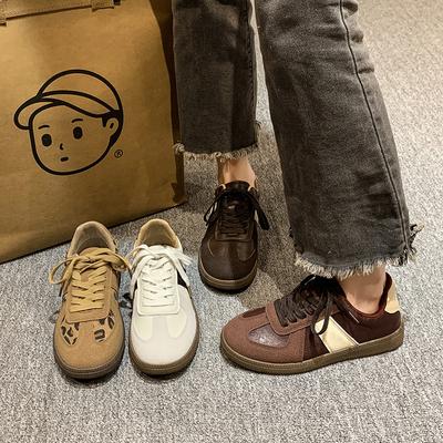 Fashion Retro Casual Shoes Women 2024 New Korean Classic Color Matching Thin Round Head Single Shoes