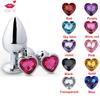 Anal Plug Stainless Steel Metal Butt Plug Crystal Jewelry Heart Buttplug Stimulator Masturbator Dildo Adult Sex Toys 18
