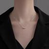 Collier pendentif en argent sterling 925 avec chiffres romains - Cercle à trois anneaux et chaîne de clavicule, Style simple de luxe léger