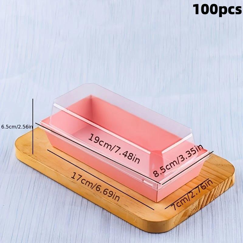 100pcs baking transparent sandwich packaging box Dessert cake Snow Mei Niang thousand layer packing baking cake box