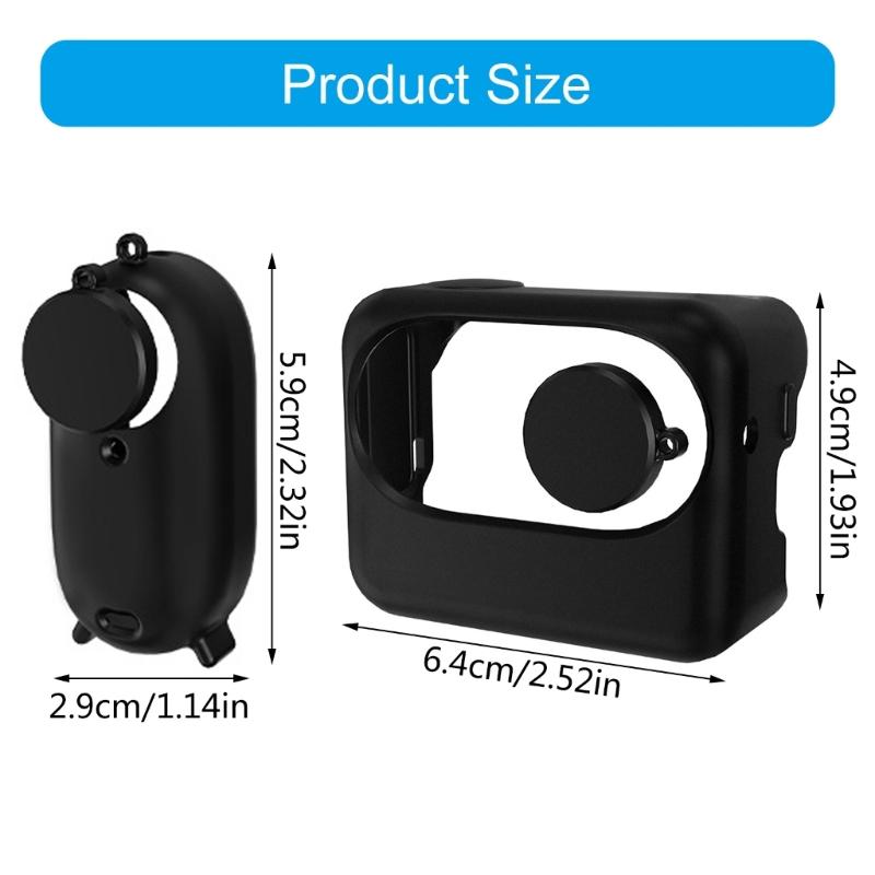 Silicone Cover For  360 GO3 Camera Case with Lens Protector Battery Compartment Protective Cover For Sports Camera