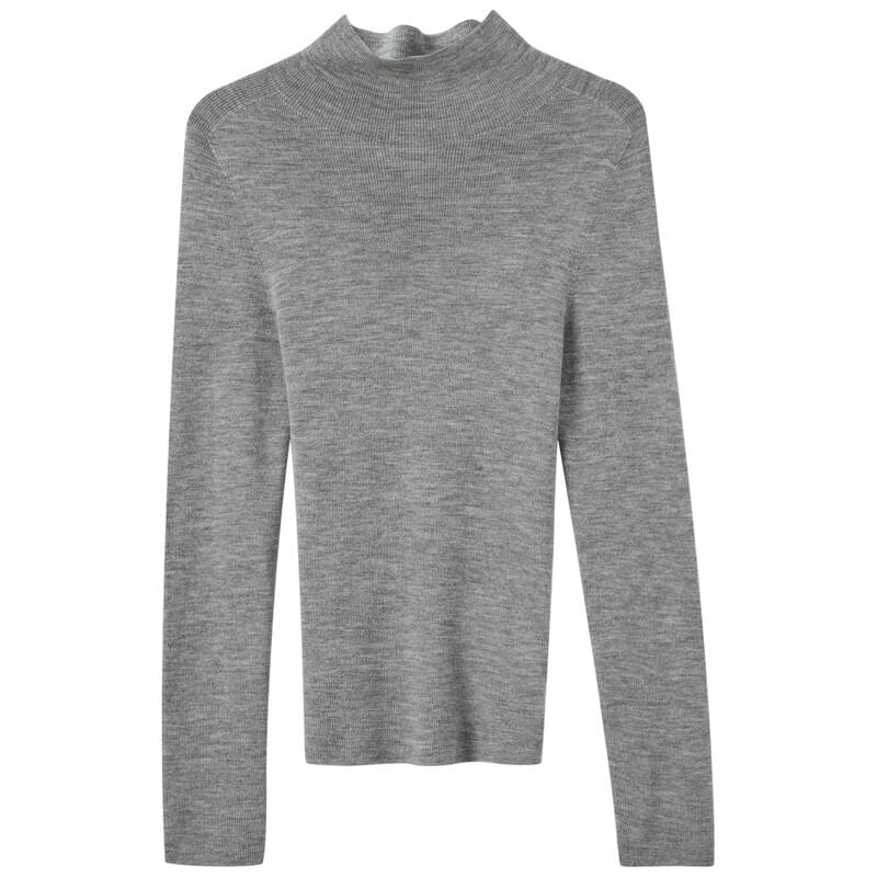 Sancai Women's 100% Wool Half-High Collar Knit Sweater