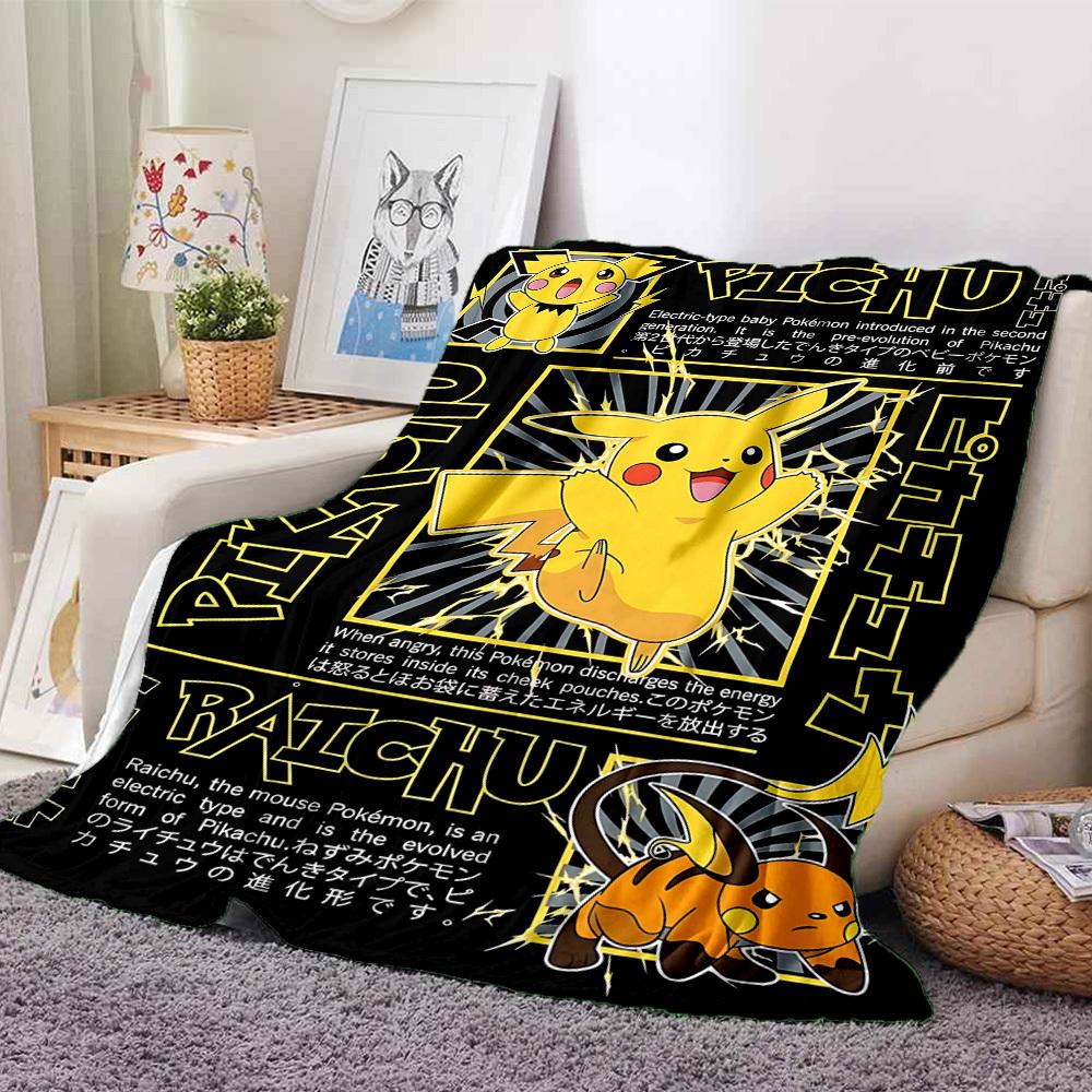 1pz Pikachu, Coperta Pokémon Morbida Calda per Tutte le Stagioni per Divano, Letto, Auto, Ufficio Design Vivace Colorato, Regalo Durevole & Accogliente