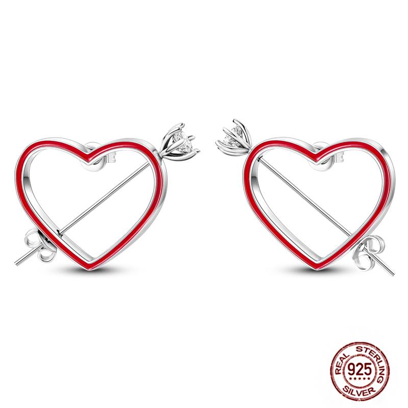 Hoop Earrings for Women Sparkling Pave CZ Heart-shaped Series Round Love Fit Original Wedding Drop Earring Jewelry