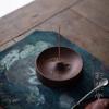 Solid Wood Incense Holder - Handcrafted Circular Incense Burner for Tea Ceremony, Agarwood Tray Stand & Incense Base