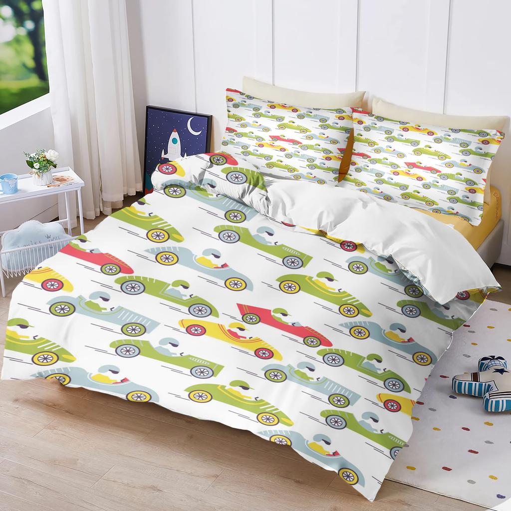 Cars And Ship Duvet Cover Bedding Set Adult Boy Girl Bedroom Decoration Children Gift Single Double Large Size
