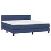3140071 vidaXL Lit à sommier tapissier avec matelas Bleu 160x200 cm Tissu