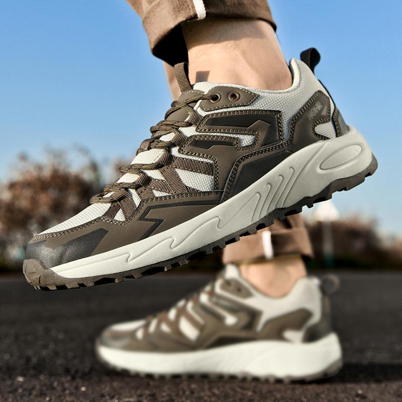 Mesh Hiking Shoes Men's Breathable Platform Sneakers Non-Slip Wear-resistant Outdoor Footwear for Trekking Camping Size 39-46