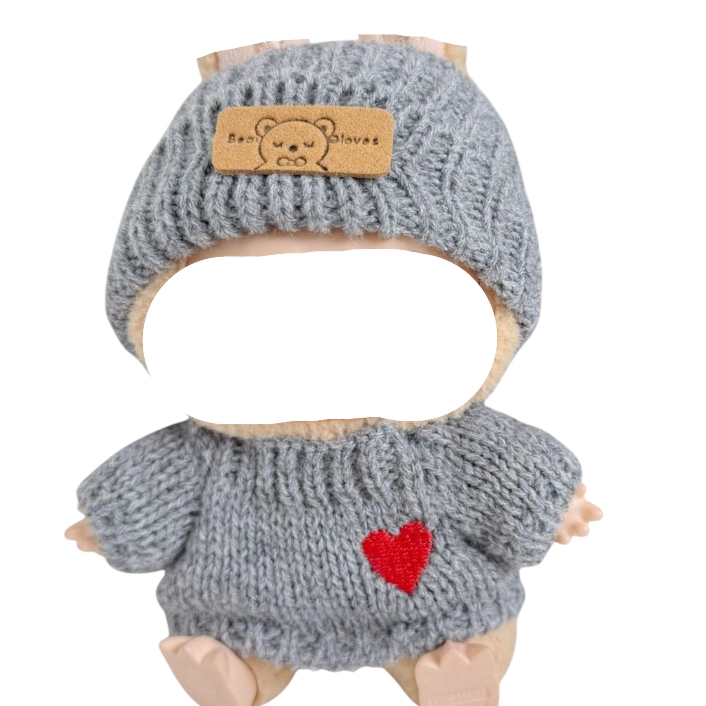 

AXLUCE Lovebu Одежда Свитер Вязаная Шапка Плюшевая Одежда (Серый)