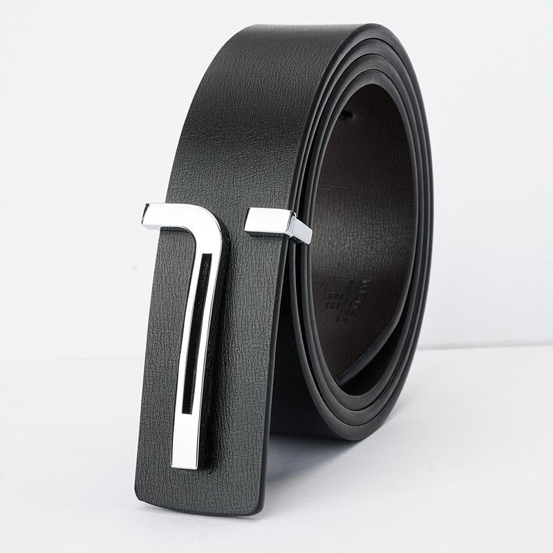 Men's Belt New Letter Buckle Men's Belt Casual Alloy Buckle Trousers Belt