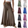 Women’s Casual Loose Fit Drawstring Elastic Waist Wide Leg Pants with Ruffle Hem and Relaxed Flowy Silhouette for Everyday Wear