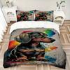 3pcs Dachshund Art Print Duvet Cover Set - Machine Washable, Includes 1 Cover and 2 Pillowcases, No Core Included Yy251013047