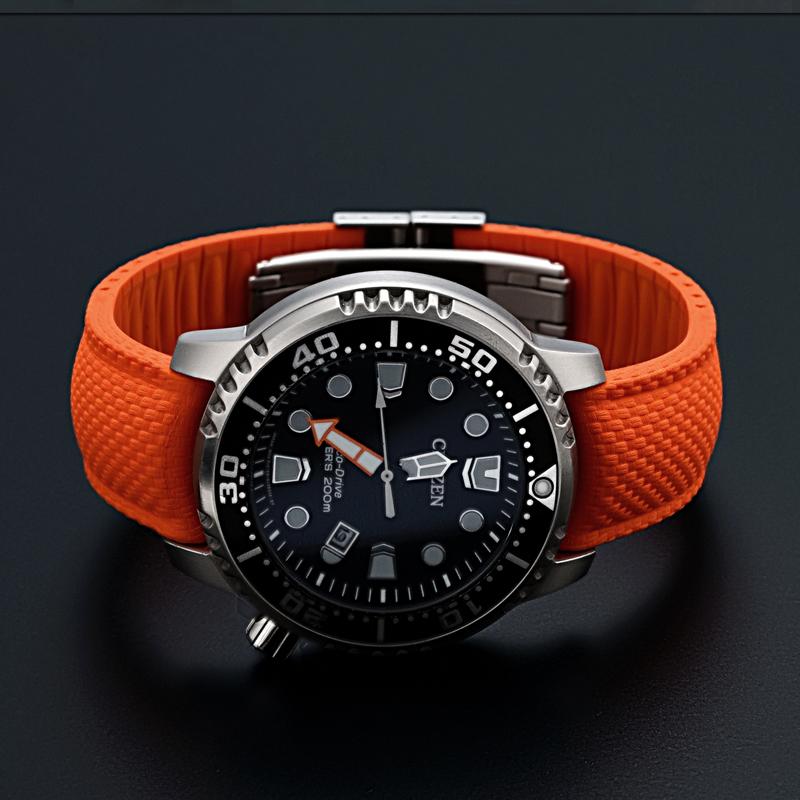 FKM Watch Band Fluoro Rubber Strap 18/19/20/21/22/24mm Quick Release Folding Clasp Cut To Size Replace Watch Bracelet for Men Women