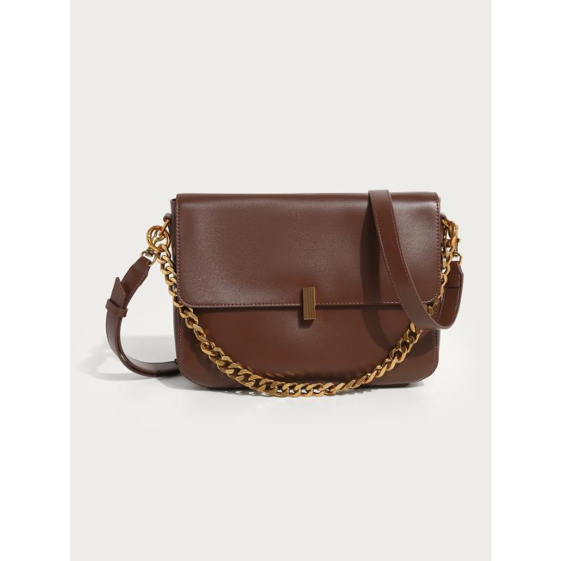 

Нишевый дизайн, модная сумка на цепочке, высококлассная сумка через плечо, модная и универсальная сумка-тоут темно-коричневого