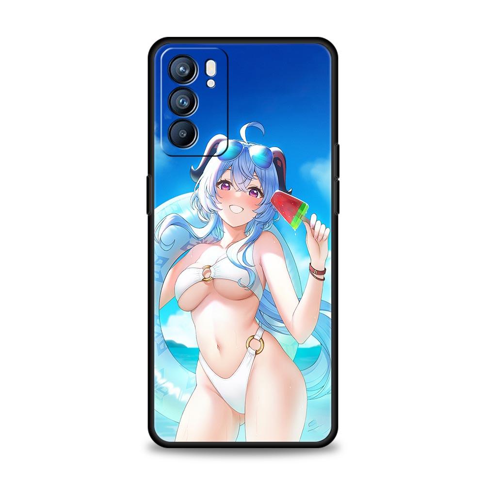 Genshin Impact Sexy Girl Phone Case For Oppo A54 A53 A52 A9 2020 A15 A95 A16 A76 A74 A12 Find X5 Reno7 Reno6 Pro Plus 5G Cover