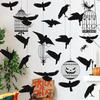 Runtowo 12 sztuk Halloweenowa Czarna Wrona Ozdoba Wisząca, Wiszący Wisiorek DIY, Domowa Dekoracja Halloweenowa Atmosfera Grozy
