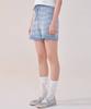 COVERNAT WOMAN Boucle Knit Shorts Blue