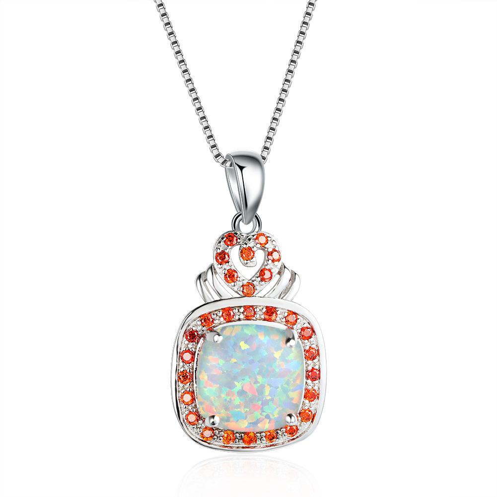 

European and American Full Diamond Square Australian Treasure Womens Versatile Necklace Accessories