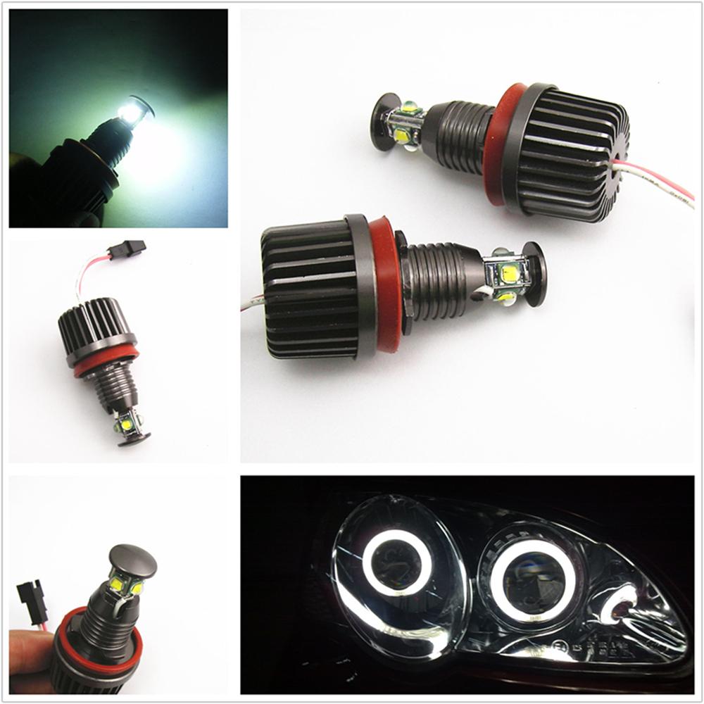 2X 40W H8 LED žárovky s Angel Eyes Halo kroužky pro BMW E91 E92 E93