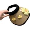 Three Little Flowers Children's Sunscreen Hat Baby Shade Empty Top Hat Summer Shell Hat Women's UV Protection Straw Hat