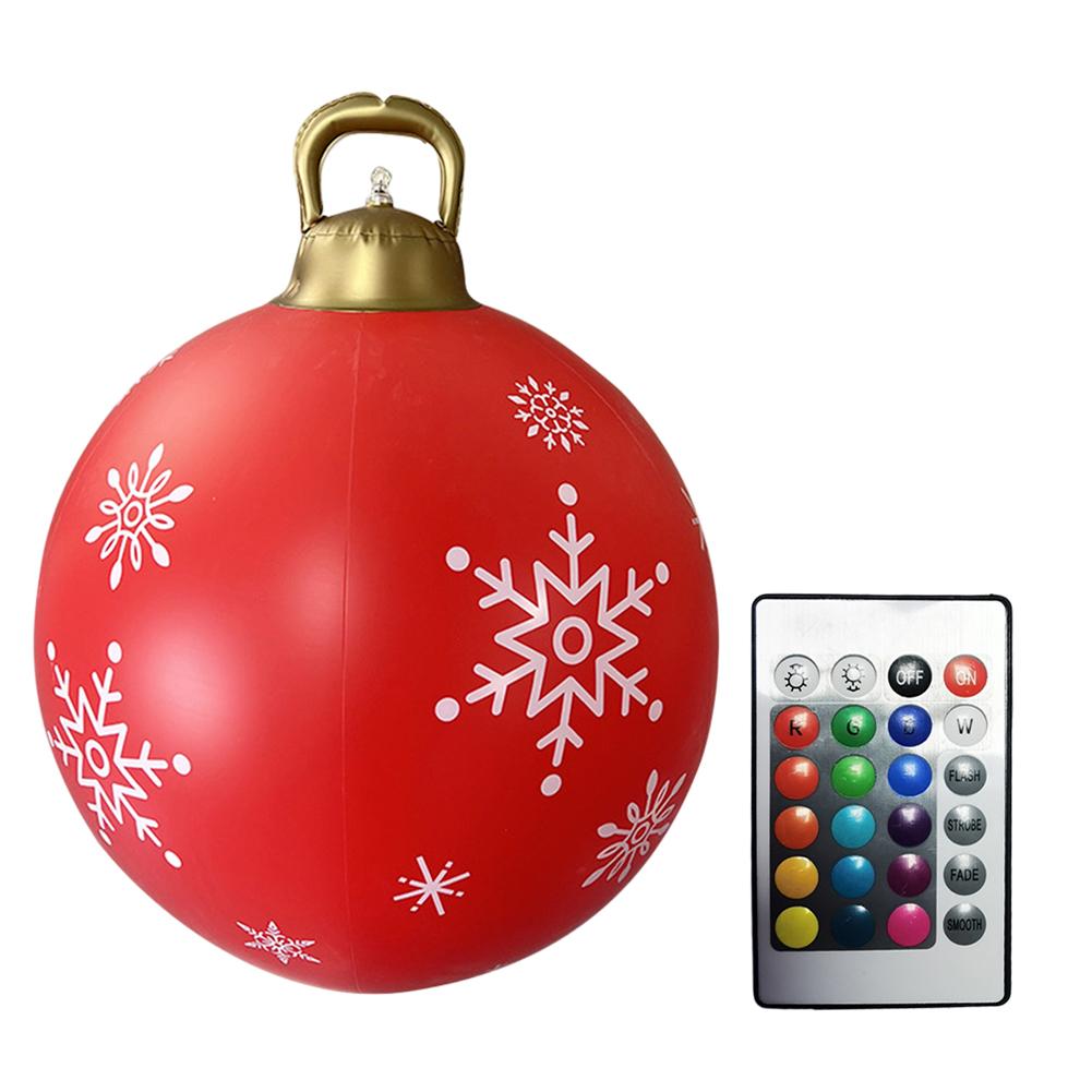 Riesiger leuchtender aufblasbarer Weihnachtsball mit Lichtern Wasserdichter PVC Leuchtender Weihnachtsball Haus Garten Party Requisiten Festliche Artikel