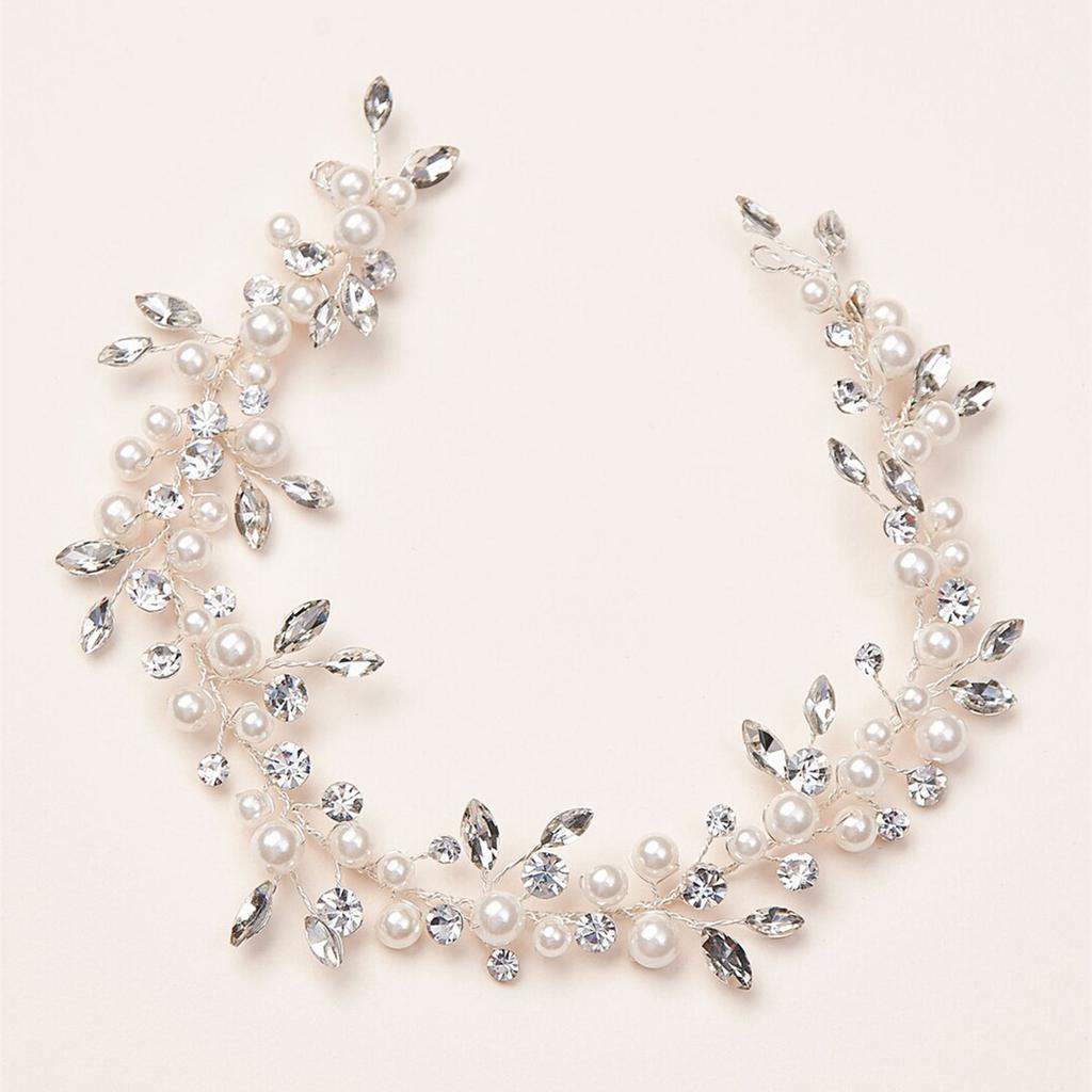 Pearls Headbands for Women Girls Bride Wedding Hairbands White Flower Tiaras and Crowns Korean Fashion Headdress Hair Jewelry