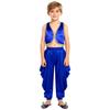 Kinder 2-teilige arabische traditionelle Kleidung Offene Weste mit goldenem Besatz und lockere Hose mit elastischem Bund für Karneval Kostüm